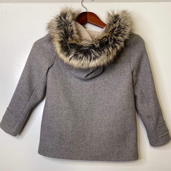 Zara kids gray coat with faux fur trimmed~… - Picture 5 of 10